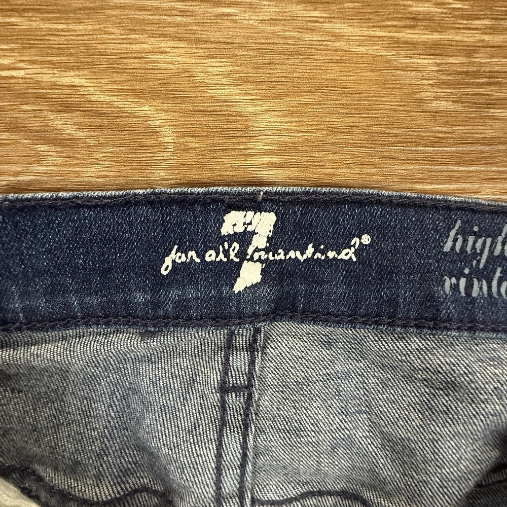 7 For All Mankind Women's High Waist Vintage Bootcut Jeans Size 28 Dark Wash - Picture 2 of 13